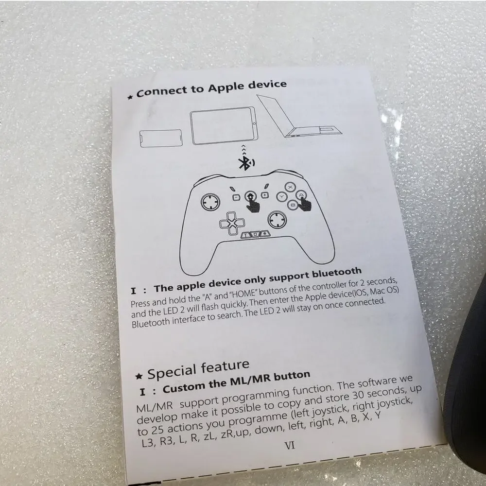Fonlam Switch Compatible Wireless Controller Gamepad HD-6500. Black